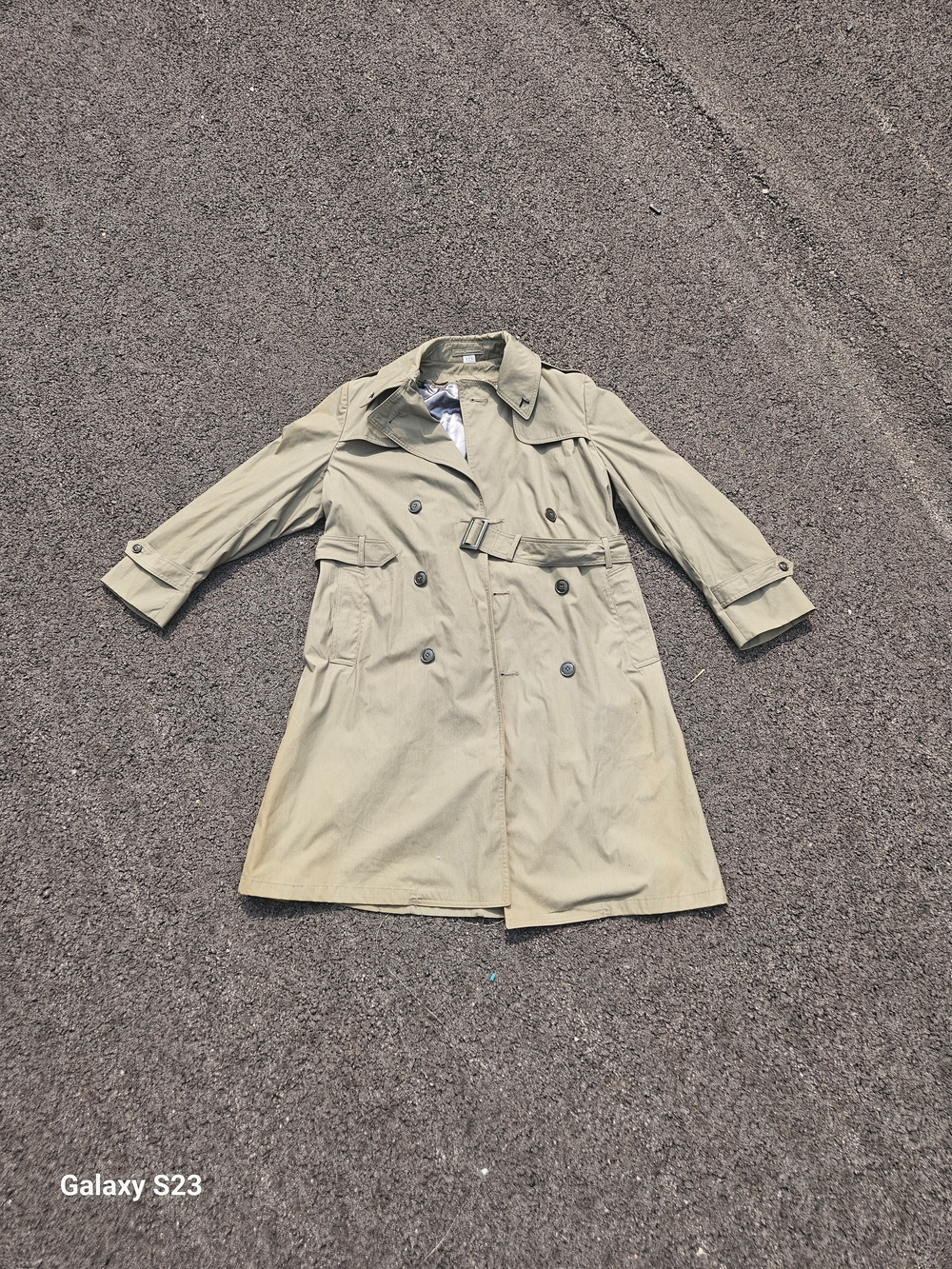 Vintage 90s USMC Marine Corps All Weather Trench Coat Pewter 2246 40R Military